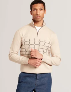 New Lobster Limited Breezy Blues Bearbeiten|Sweatshirts & Kapuzenpullover<Pullover mit halben Reißverschluss und Karomuster