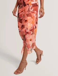 New Lobster Limited Festliche Kleidung|Neue Frühlingsblumen<Ärmelloses Mesh-Bodycon-Kleid mit Gartenmotiv