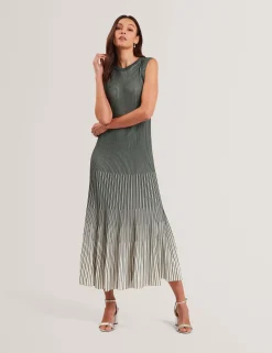New Lobster Limited Kleider<Ärmelloses Midikleid aus Strick mit Strukturstreifen