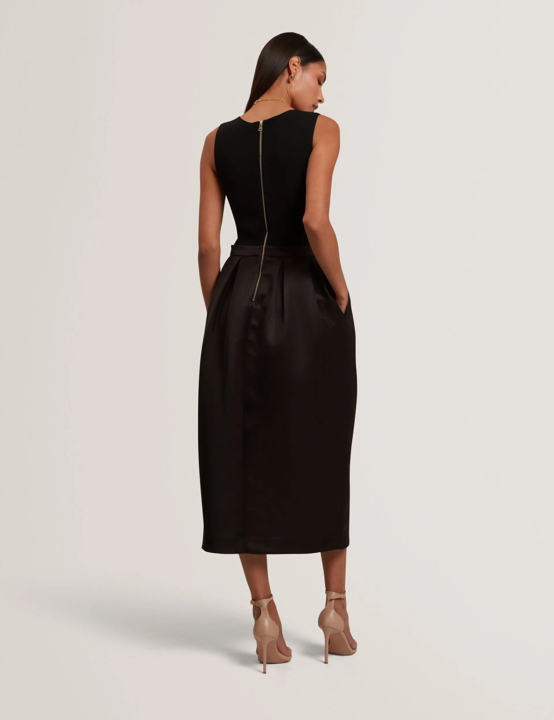 New Lobster Limited Golden Hour|Die Satin-Kollektion<Ärmelloses Midi-Kleid mit Rosenmuster