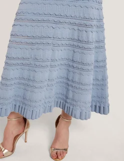 New Lobster Limited Anzüge & Zweiteiler|Festliche Kleidung<Ärmelloses Strick-Midikleid mit Wellenkante
