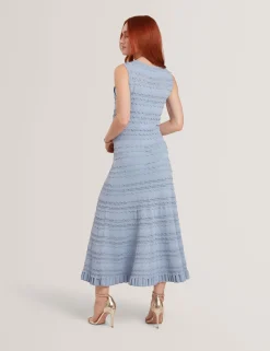 New Lobster Limited Anzüge & Zweiteiler|Festliche Kleidung<Ärmelloses Strick-Midikleid mit Wellenkante