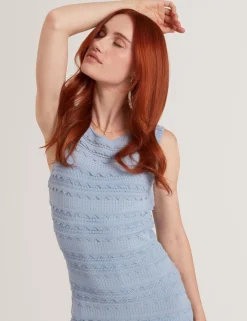 New Lobster Limited Anzüge & Zweiteiler|Festliche Kleidung<Ärmelloses Strick-Midikleid mit Wellenkante