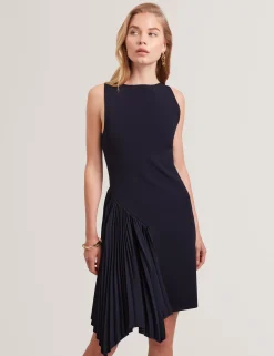New Lobster Limited Luftiger Blues Bearbeiten|Kleider<Ärmelloses Strickminikleid mit Falteneinsatz