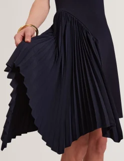 New Lobster Limited Luftiger Blues Bearbeiten|Kleider<Ärmelloses Strickminikleid mit Falteneinsatz