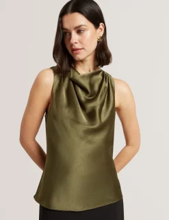 New Lobster Limited Oberteile & Blusen|Die Satin-Kollektion<Ärmelloses Top aus Satin mit Wasserfallausschnitt