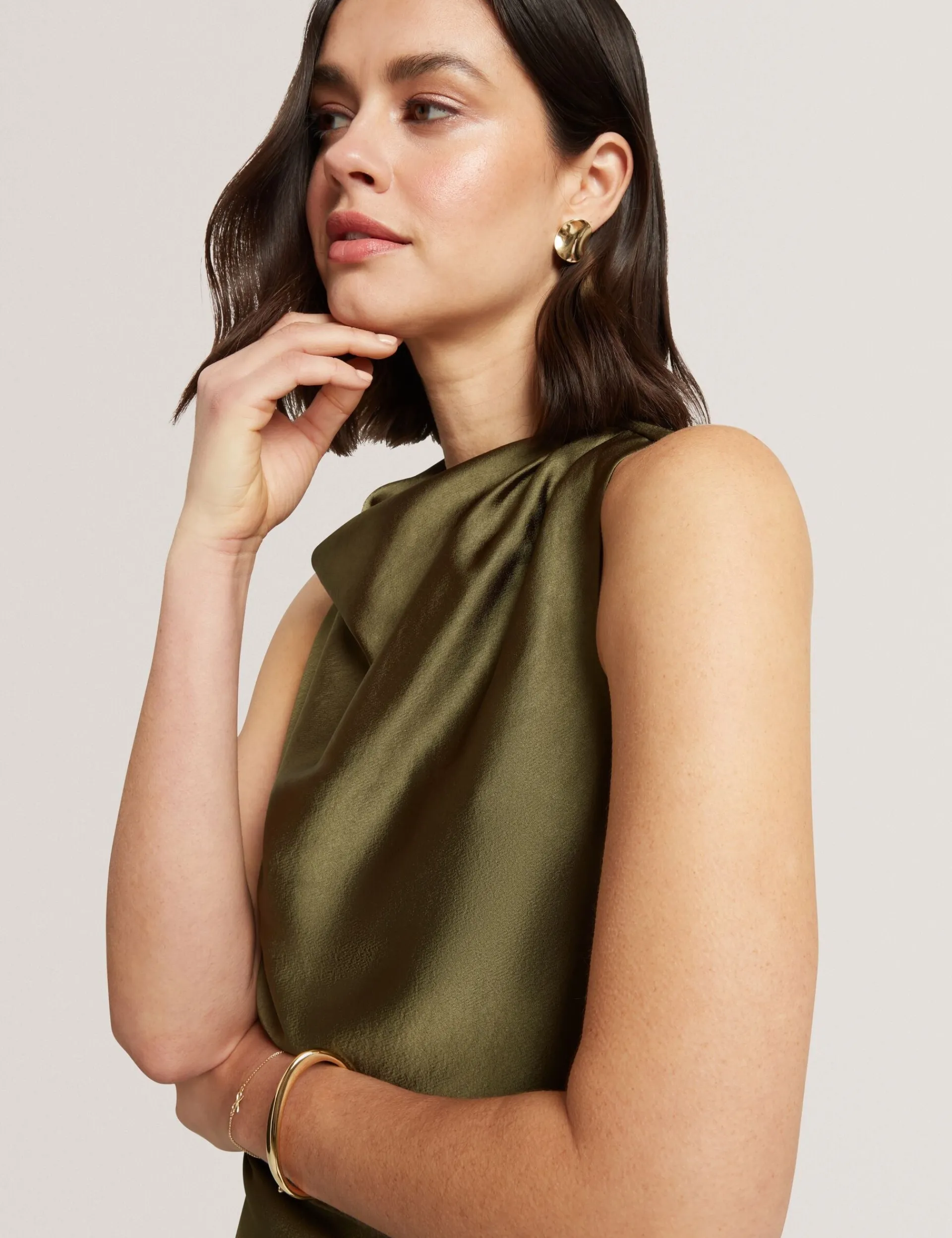 New Lobster Limited Oberteile & Blusen|Die Satin-Kollektion<Ärmelloses Top aus Satin mit Wasserfallausschnitt