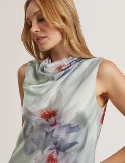 New Lobster Limited Der Weihnachtsladen|Anzüge & Zweiteiler<Ärmelloses Top mit Lilienmuster und drapiertem Ausschnitt