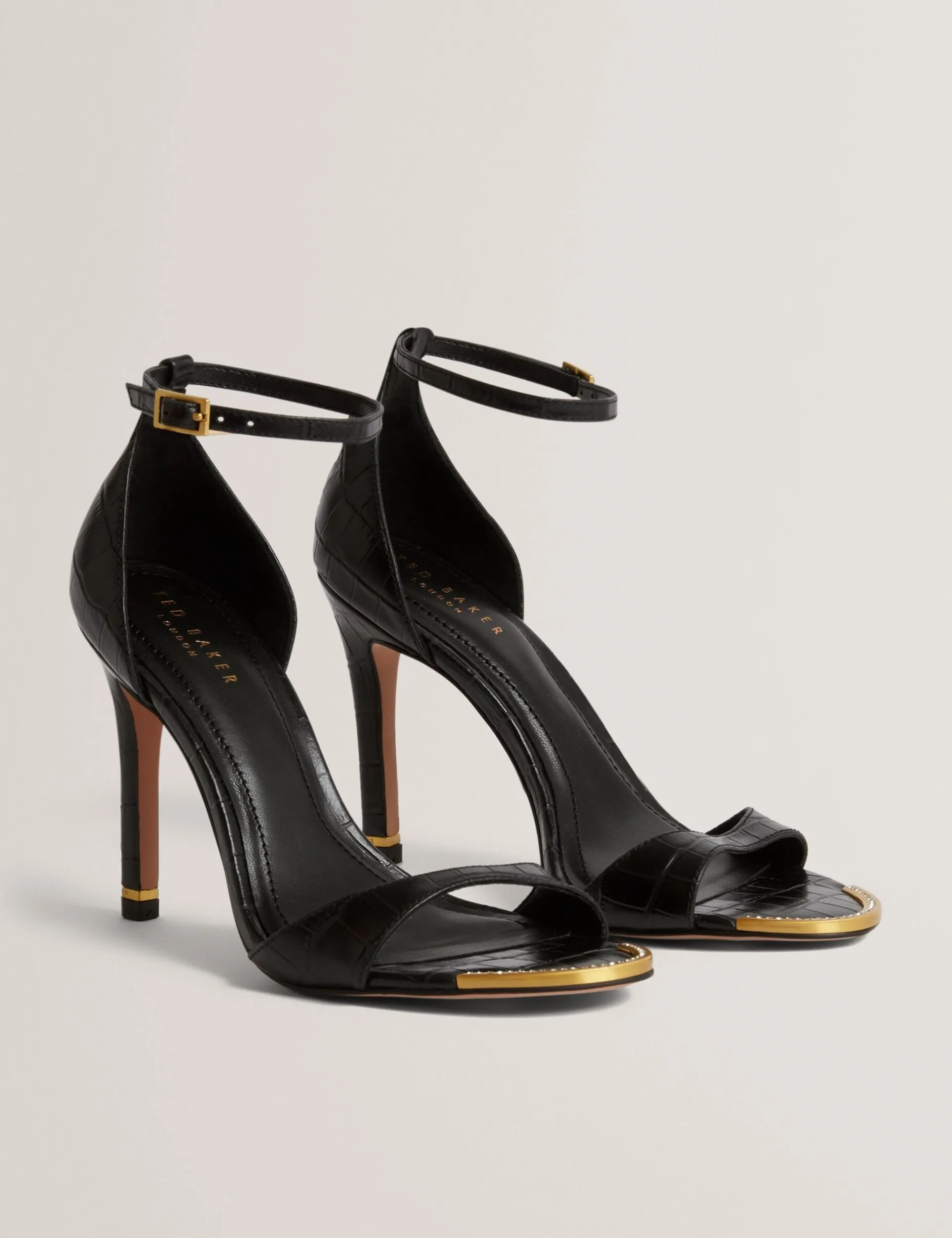 Damen New Lobster Limited Luxusgeschenke Für Damen|Golden Hour<Sandalen mit Stilettoabsatz in Kroko-Optik