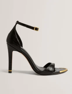 Damen New Lobster Limited Luxusgeschenke Für Damen|Golden Hour<Sandalen mit Stilettoabsatz in Kroko-Optik