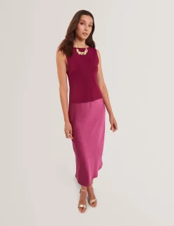 New Lobster Limited Kleider|Die Satin-Kollektion<Satin-Midikleid mit abnehmbarem Tanktop