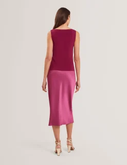 New Lobster Limited Kleider|Die Satin-Kollektion<Satin-Midikleid mit abnehmbarem Tanktop