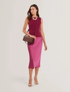 New Lobster Limited Kleider|Die Satin-Kollektion<Satin-Midikleid mit abnehmbarem Tanktop