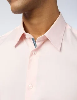 Licensee Baird Group Shirts|Arbeitskleidung<Satin-Stretch-Baumwollhemd, schmal geschnitten