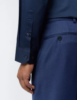 Licensee Baird Group Breezy Blues Bearbeiten|Shirts<Satin-Stretch-Baumwollhemd, schmal geschnitten