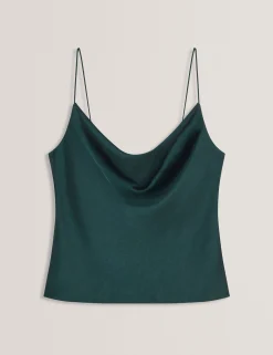 New Lobster Limited Oberteile & Blusen|Der Weihnachtsladen<Satin-Top mit Wasserfallausschnitt und Trägern