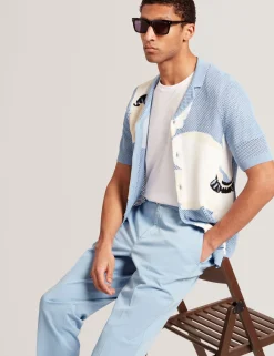 New Lobster Limited Breezy Blues Bearbeiten|Hosen & Chinos<Schmal zulaufende Baumwollhose mit Gürtel