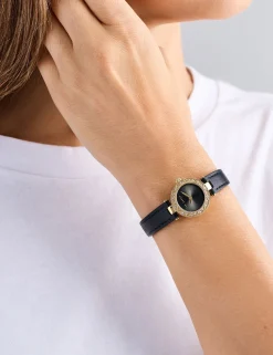 Damen Licensee Timex Festliche Kleidung|Uhren<Schmuckbesetzte Gold- und e Lederuhr