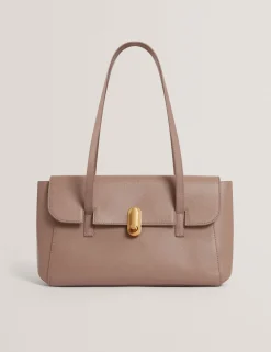 New Lobster Limited Schultertaschen|Arbeitskleidung<Schultertasche aus Leder mit Drehverschluss im Baguette-Stil