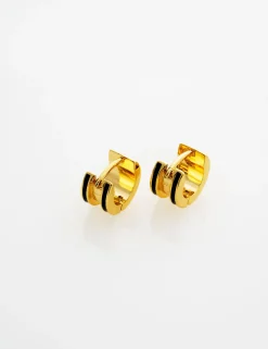 Damen Licensee Simon Harrison Luxusgeschenke Für Damen|Sämtliches Zubehör<e Huggie-Creolen mit Emaille-Einlage