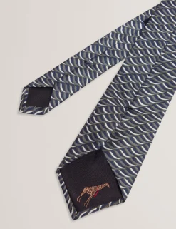 New Lobster Limited Arbeitskleidung|Sämtliches Zubehör<Seidenkrawatte mit geometrischem Wellenmuster