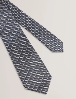 New Lobster Limited Arbeitskleidung|Sämtliches Zubehör<Seidenkrawatte mit geometrischem Wellenmuster