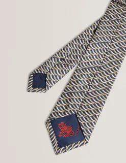 New Lobster Limited Arbeitskleidung|Sämtliches Zubehör<Seidenkrawatte mit geometrischem Wellenmuster
