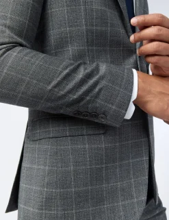 Licensee Baird Group Anzüge & Maßanfertigungen|Arbeitskleidung<Slim-Fit-Anzugjacke mit strukturiertem Karomuster