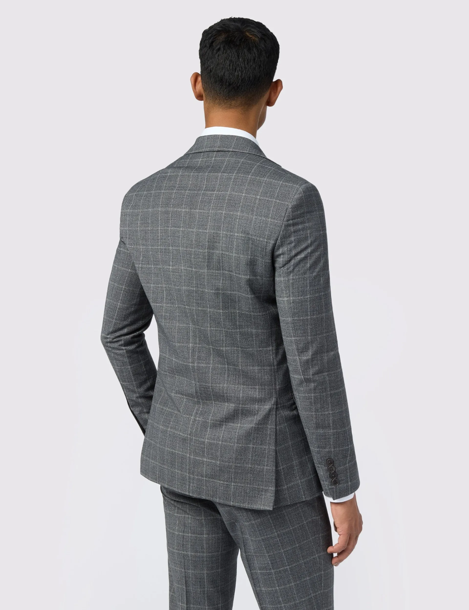 Licensee Baird Group Anzüge & Maßanfertigungen|Arbeitskleidung<Slim-Fit-Anzugjacke mit strukturiertem Karomuster