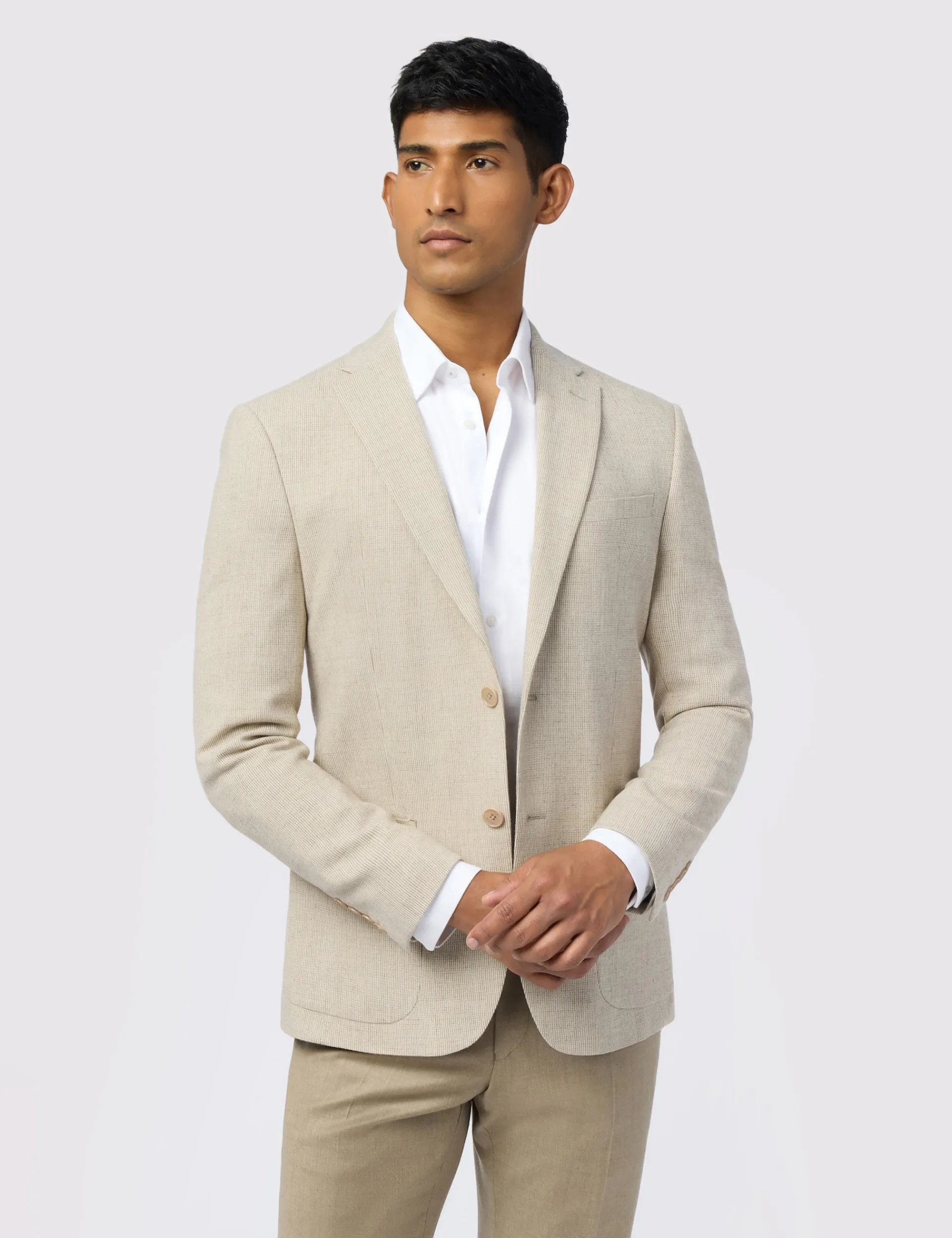 Herren Licensee Baird Group Luxusgeschenke Für Herren|Arbeitskleidung<Slim-Fit-Blazer aus feinstem Wollmischgewebe mit Mikro-Karo-Muster