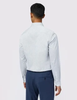 Licensee Baird Group Shirts|Arbeitskleidung<Slim-Fit-Hemd aus Satin mit Mikro-Diamant-Print