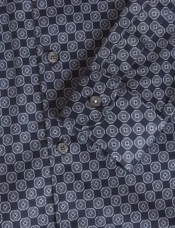 New Lobster Limited Breezy Blues Bearbeiten|Shirts<Slim-Fit-Hemd mit geometrischem Kreismuster