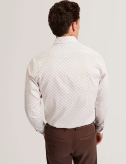 New Lobster Limited Breezy Blues Bearbeiten|Shirts<Slim-Fit-Hemd mit geometrischem Kreismuster