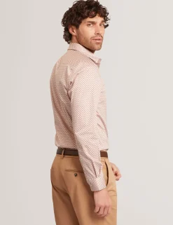 New Lobster Limited Breezy Blues Bearbeiten|Shirts<Slim Fit Tonal Geo Stretch Baumwollhemd