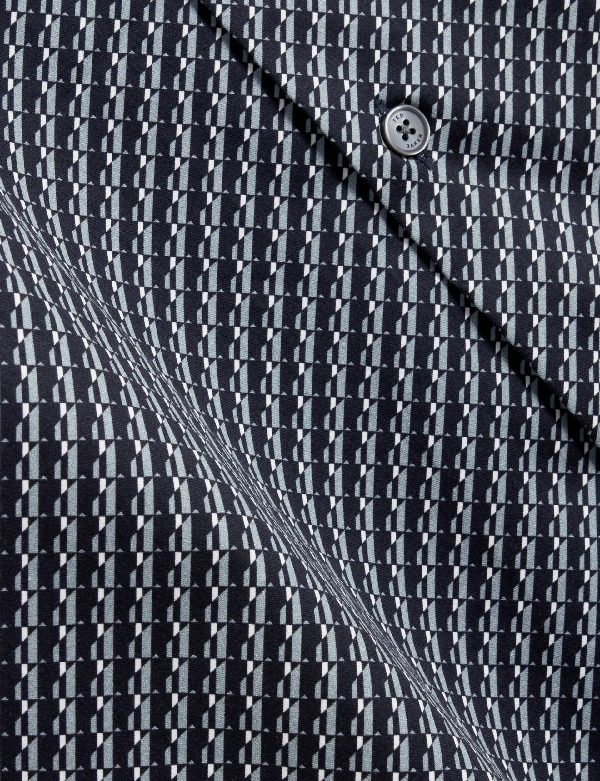 New Lobster Limited Breezy Blues Bearbeiten|Shirts<Slim Fit Tonal Geo Stretch Baumwollhemd