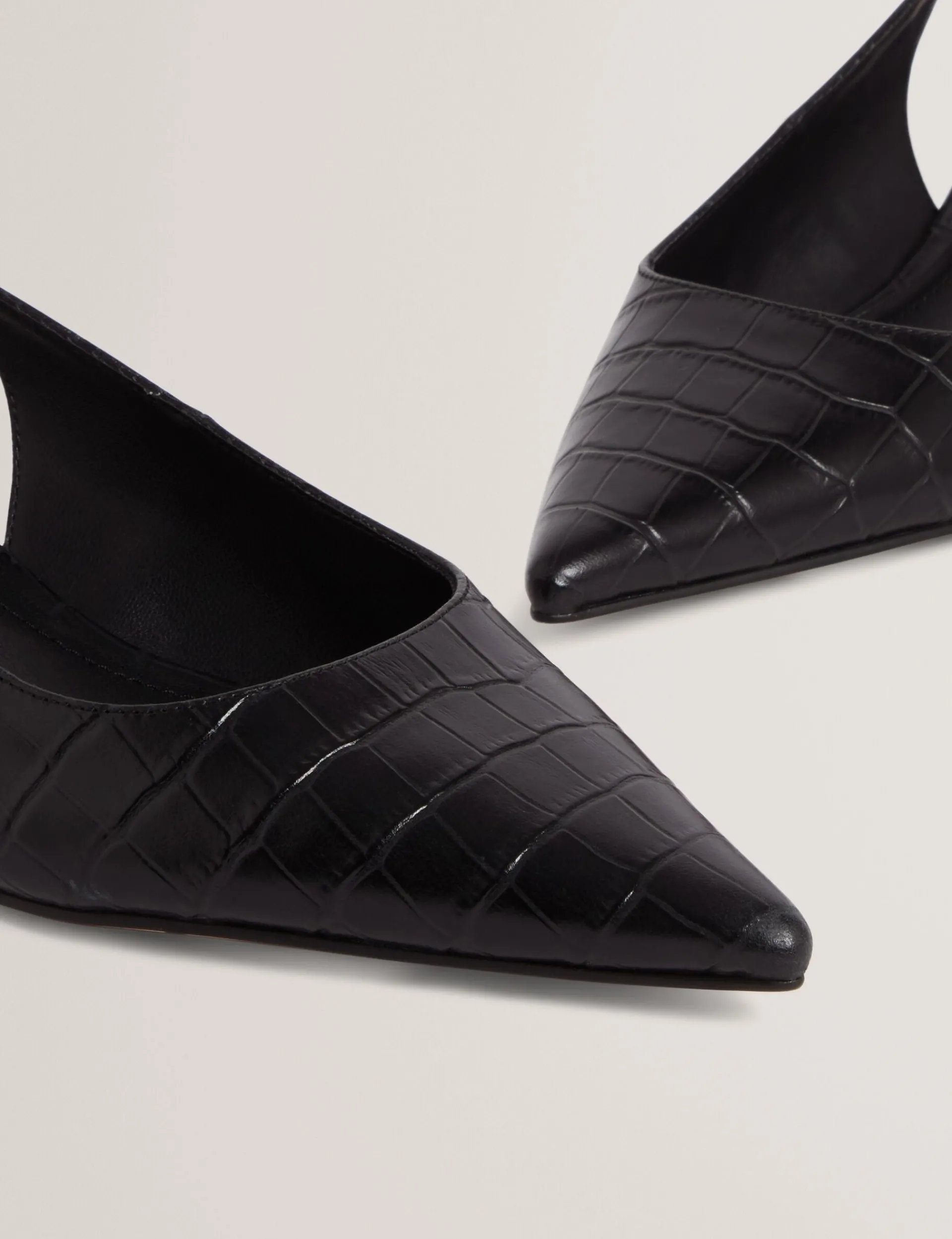 New Lobster Limited Absätze|Golden Hour<Slingback-Kitten-Heel-Schuhe aus Krokodilleder