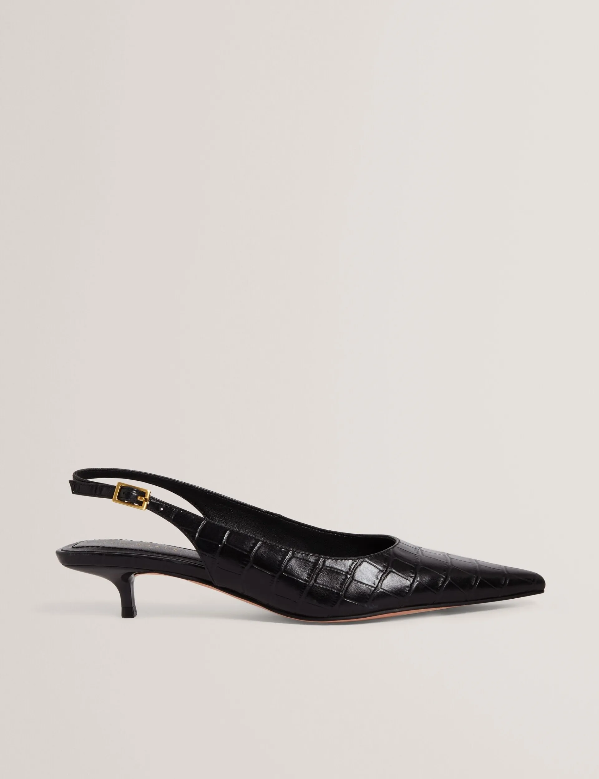 New Lobster Limited Absätze|Golden Hour<Slingback-Kitten-Heel-Schuhe aus Krokodilleder