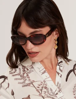 Licensee Mondottica Sämtliches Zubehör|Sonnenbrille<Sonnenbrille mit klobigem, ovalem Schleifendetail