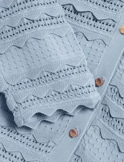 New Lobster Limited Anzüge & Zweiteiler|Oberteile & Blusen<Strickjacke mit Rüschensaum und Rundhalsausschnitt