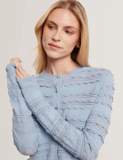 New Lobster Limited Anzüge & Zweiteiler|Oberteile & Blusen<Strickjacke mit Rüschensaum und Rundhalsausschnitt