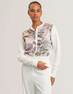 New Lobster Limited Neue Frühlingsblumen|Pullover & Strickjacken<Strickjacke mit Seerosenmuster, gewebte Vorderseite