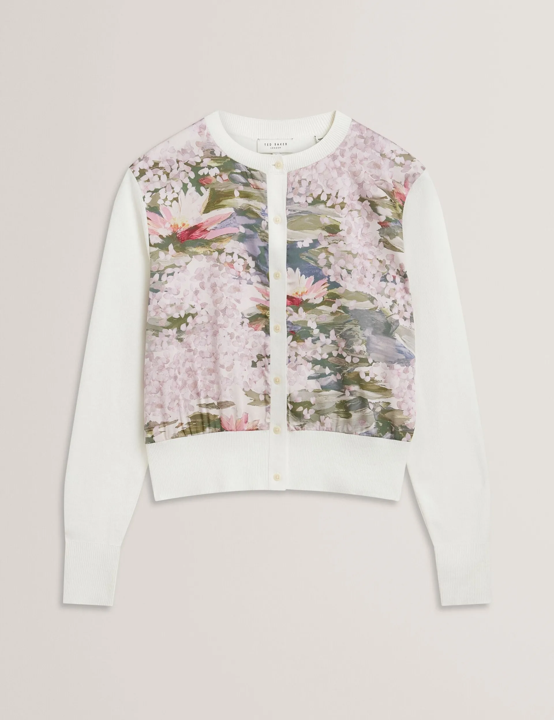 New Lobster Limited Neue Frühlingsblumen|Pullover & Strickjacken<Strickjacke mit Seerosenmuster, gewebte Vorderseite