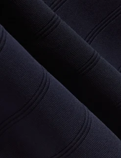 New Lobster Limited Festliche Kleidung|Luftiger Blues Bearbeiten<Strick-Midikleid mit Kreuzträger-Bandage und körperbetontem Schnitt