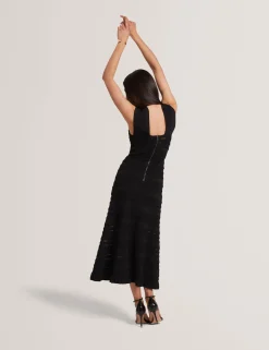 New Lobster Limited Festliche Kleidung|Kleider<Strick-Midikleid mit Muschelsaum und Neckholder