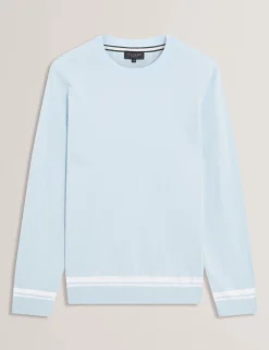 New Lobster Limited Breezy Blues Bearbeiten|Sweatshirts & Kapuzenpullover<Strickpullover aus Baumwolle mit Blockstreifenbesatz