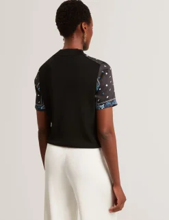New Lobster Limited Anzüge & Zweiteiler|Oberteile & Blusen<Stricktop mit Schalprint und kurzen Ärmeln
