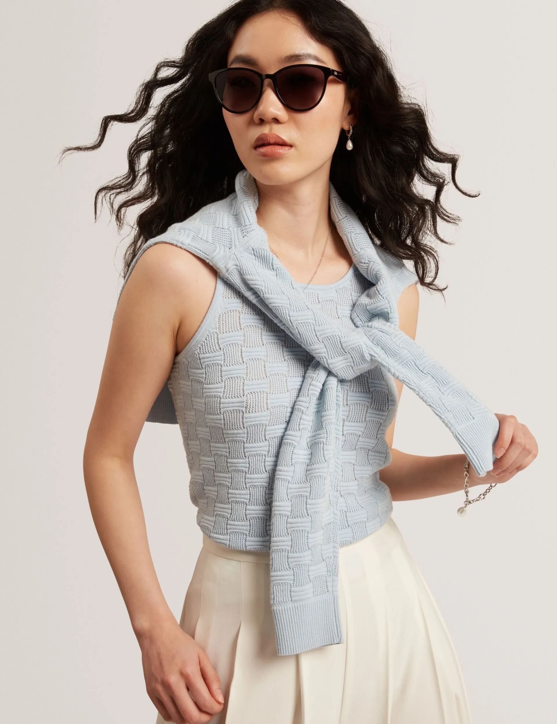 New Lobster Limited Oberteile & Blusen|Pullover & Strickjacken<Strickweste aus strukturiertem Seidenmischgewebe
