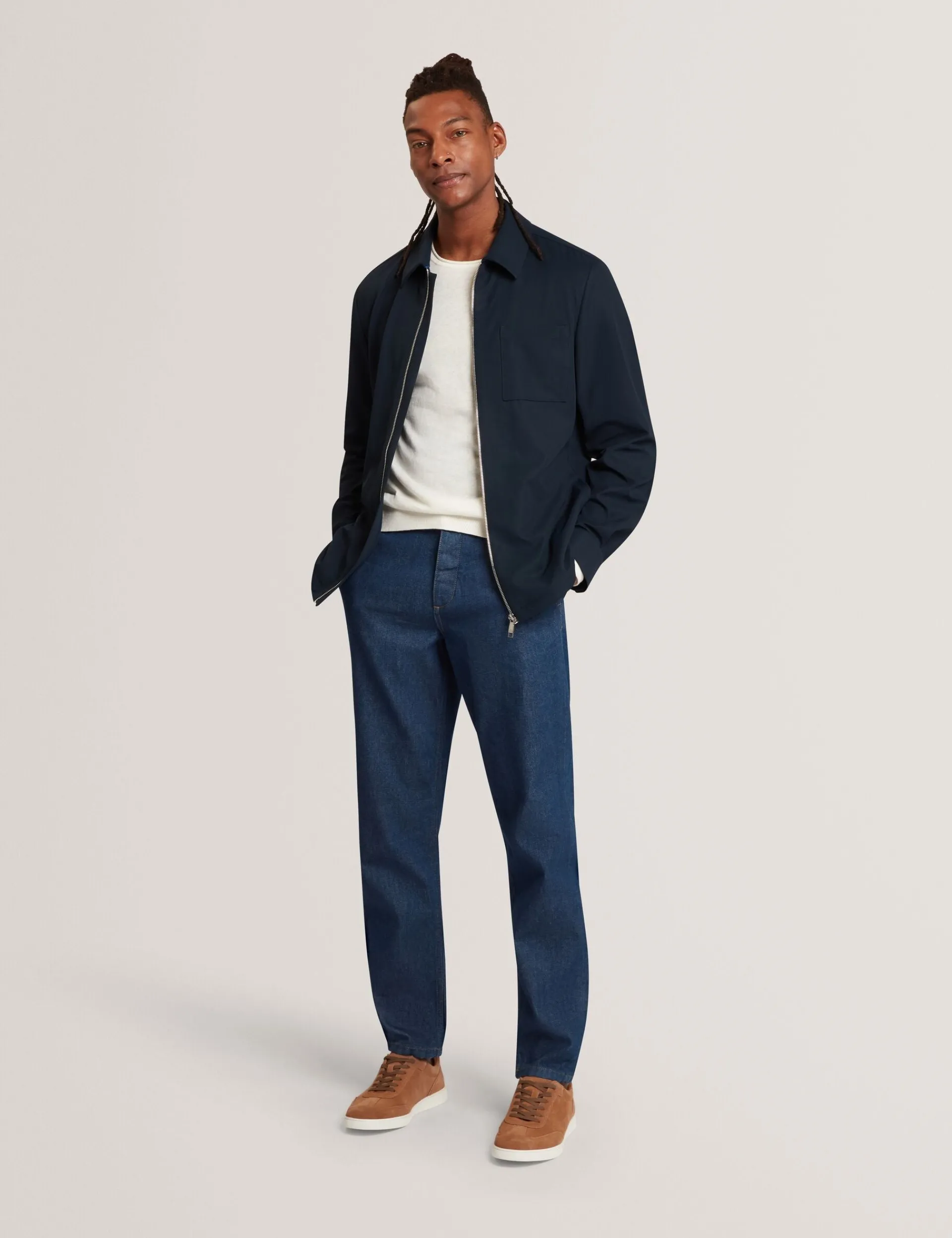 New Lobster Limited Breezy Blues Bearbeiten|Mäntel Und Jacken<Strukturierte Overshirt-Jacke mit Reißverschluss