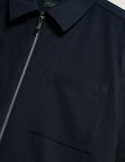 New Lobster Limited Breezy Blues Bearbeiten|Mäntel Und Jacken<Strukturierte Overshirt-Jacke mit Reißverschluss