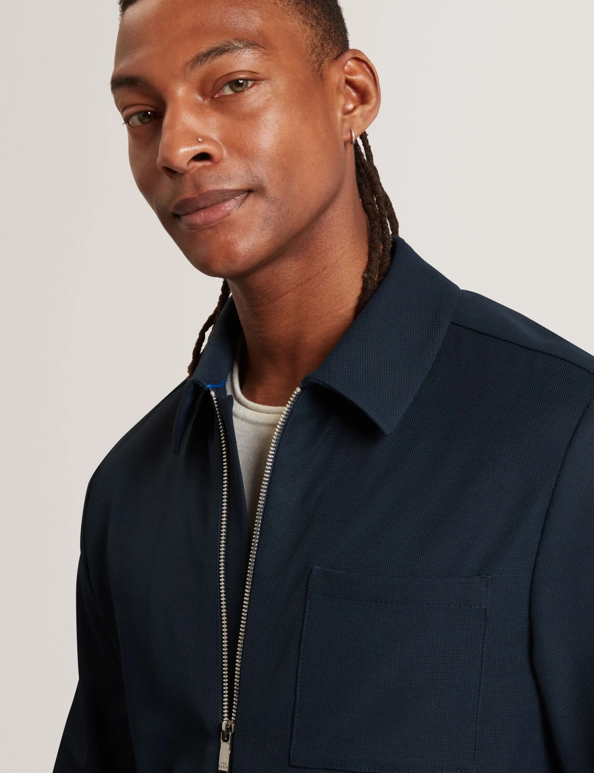 New Lobster Limited Breezy Blues Bearbeiten|Mäntel Und Jacken<Strukturierte Overshirt-Jacke mit Reißverschluss